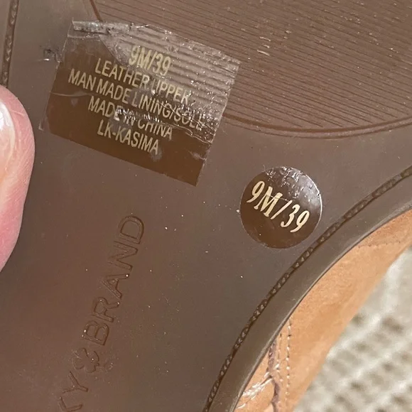 Lucky Brand Kasima Tan Leather Open Toe Ankle Booties Size 9 M - Picture 7 of 7